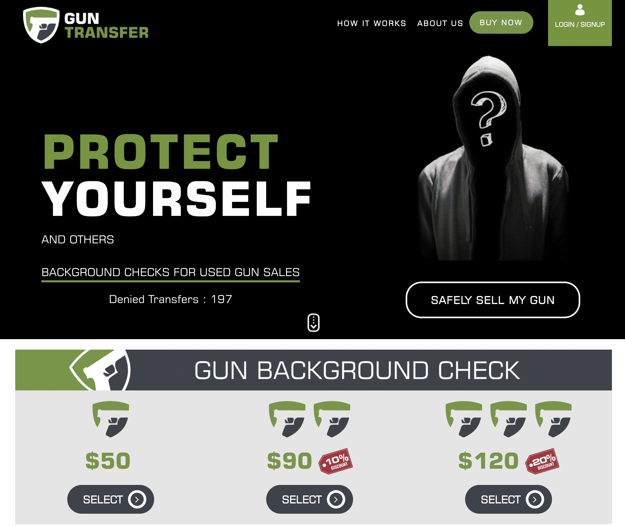 Online firearm background check service — Gun Transfer America platform